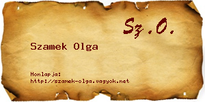 Szamek Olga névjegykártya