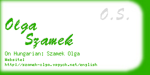 olga szamek business card